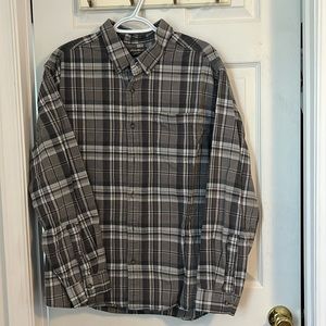 Eddie Bauer XL grey flannel shirt for men.